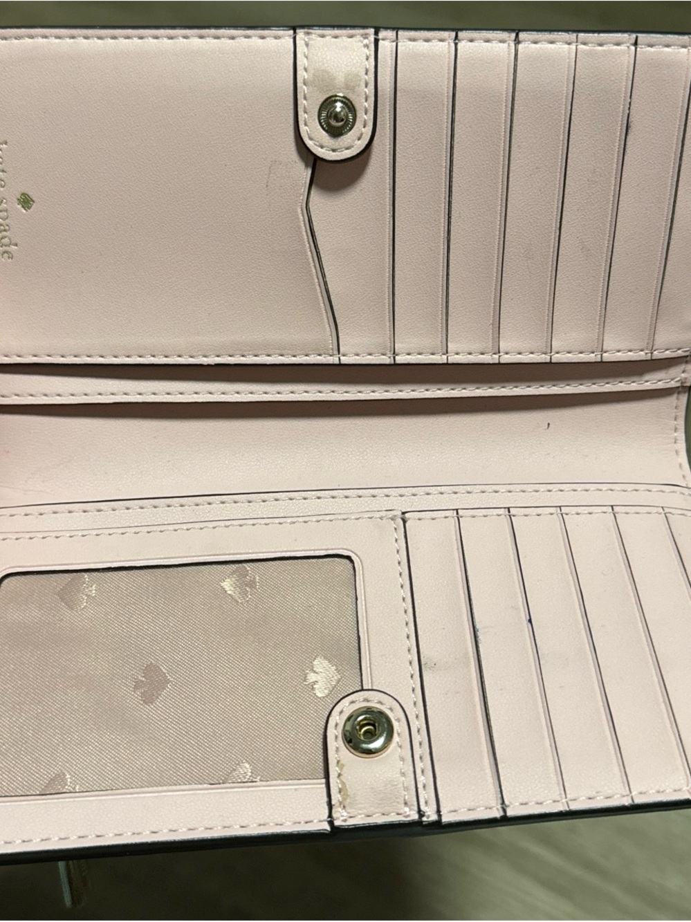 kate spade pale pink Saffiano Wallet with silver Logo - Picture 5 of 5
